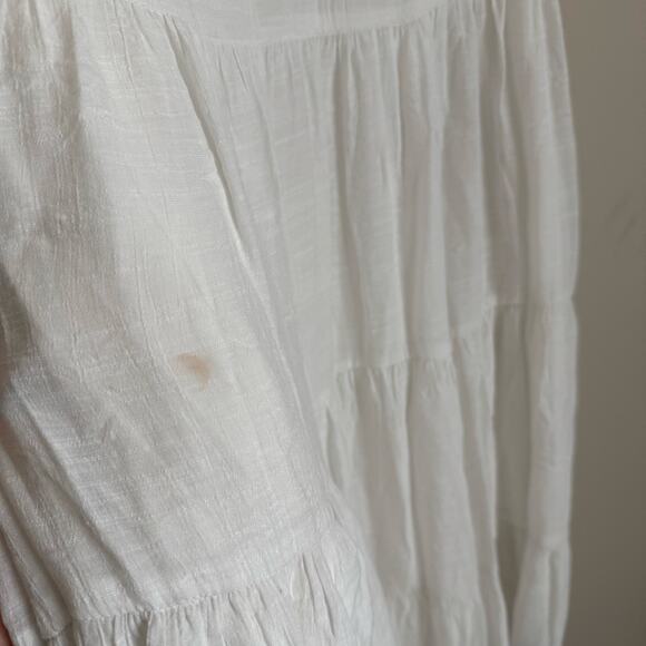 Princess Polly Mya White Maxi Skirt Womens Size 6 Cottage Boho Festival Stretchy - Picture 4 of 11